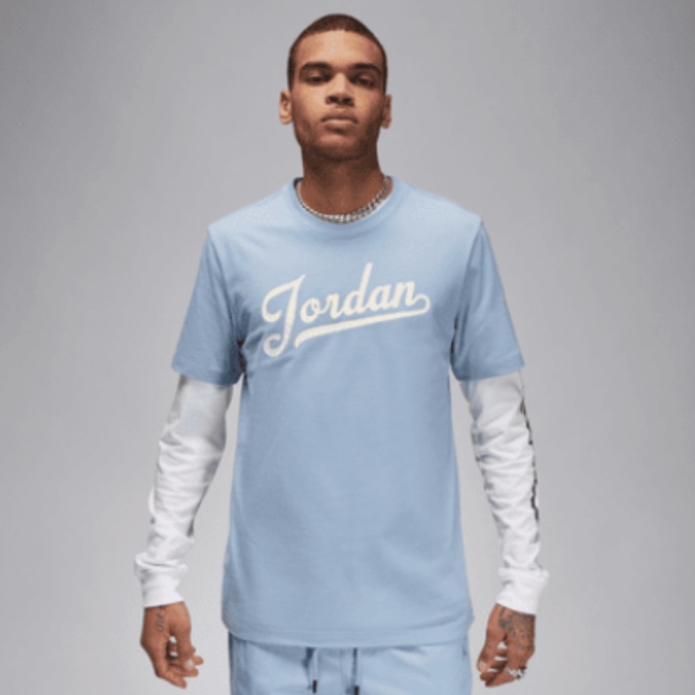 Jordan Flight MVP Men's T-Shirt Blue Grey/Sail/Sail Size Small